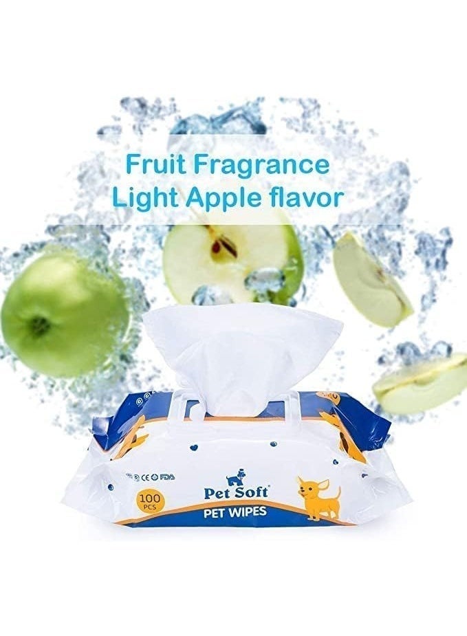 Pet Soft 200PCS Pet Grooming Wipes for Dogs & Cats, Hypoallergenic Deodorizing Disposable No-Rinse Grooming Wipes, Extra Thick Bathing Wipes,Perfect for Pet Dry Cleaning,Daily Care and Travel - Image 5